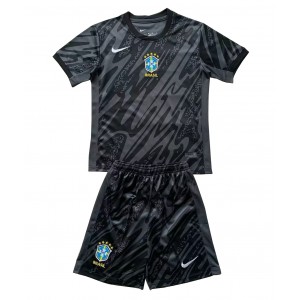 Fotbalové Dres Brazílie Brankářské Dětské Venkovní Oblečení Copa America 2024 Krátký Rukáv (+ trenýrky)